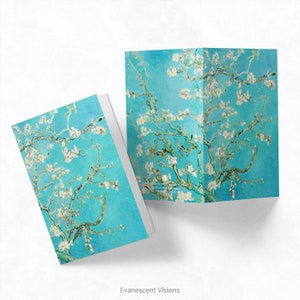 Van Gogh Almond Blossom Art Cards, Single or Pack of 10 Notecards with Envelopes, Notelet Set, Personalised or Blank Floral Art Cards