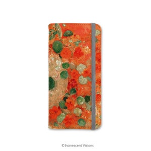 Odilon Redon Floral Fine Art Painting Wallet Phone Case, Fits iPhone 15, 14, 13, 12, 11, 8, SE, 6, 5, Xr, Xs, Orange Folio Phone Case