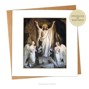 Carte de voeux religieuse de Pâques, la résurrection du Christ, personnalisée ou vierge, carte d'art chrétien Carl Heinrich Block