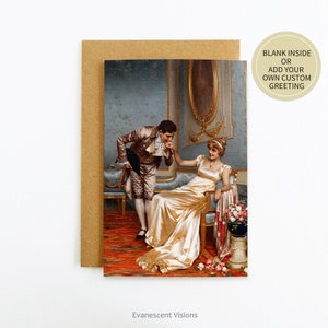 Carte d'amour du prétendant, carte d'anniversaire ou de la Saint-Valentin, carte de couple, personnalisée ou vierge, carte d'art peinture Vittorio Reggianini
