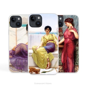 Godward Women Art Gel Phone Case for iPhone 15, 14, 13, 12, 11, 10, X, XR, XS, Max, Pro, 7, 8, SE, Victorian Neo-Classicist Art