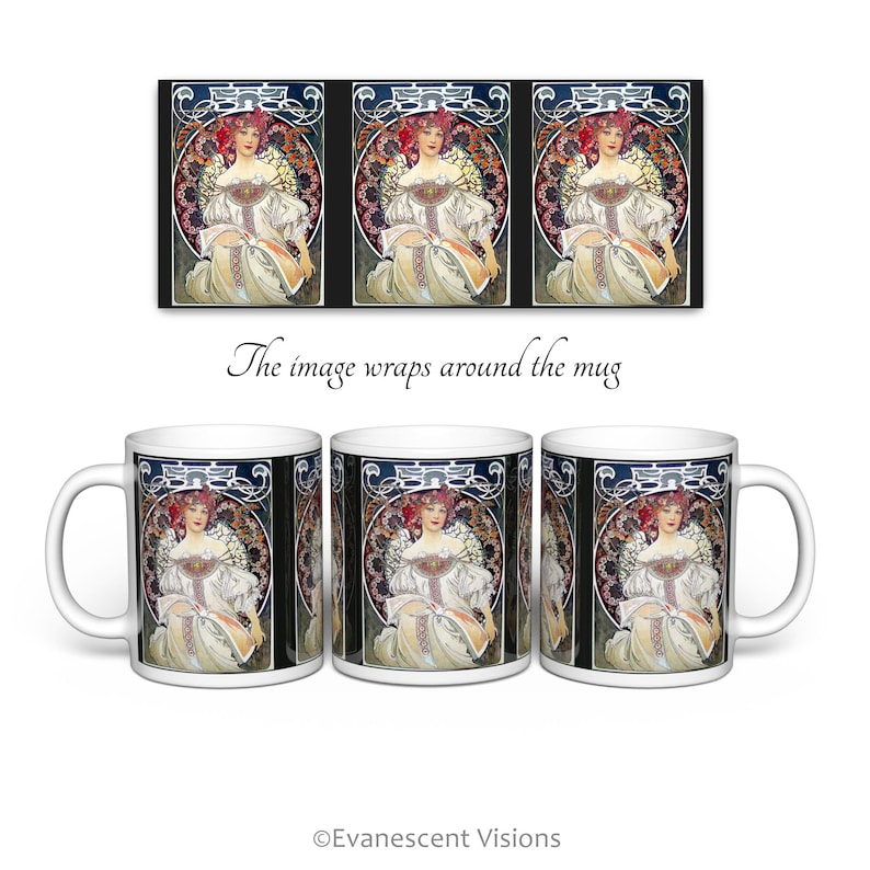 EvanescentVisions Mucha Reverie Mug - Thumbnail 2