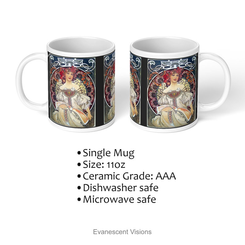 EvanescentVisions Mucha Reverie Mug - Thumbnail 4