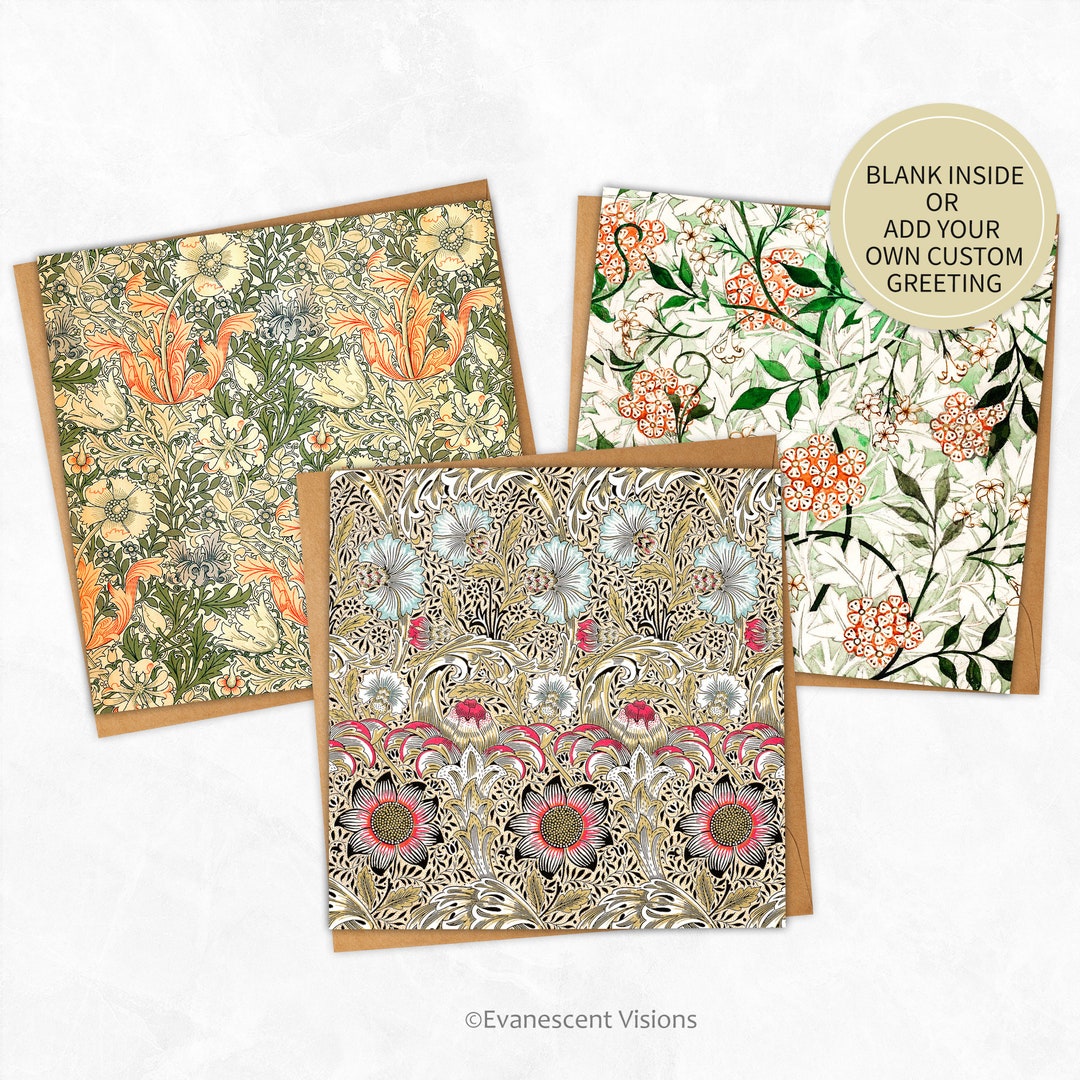William Morris Patterned Card Choice, Birthday, Thank You, Personalised ...