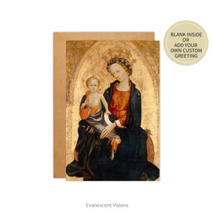 Vierge à l'enfant ou carte personnalisée, Noël, carte de voeux religieuse de la Nativité chrétienne