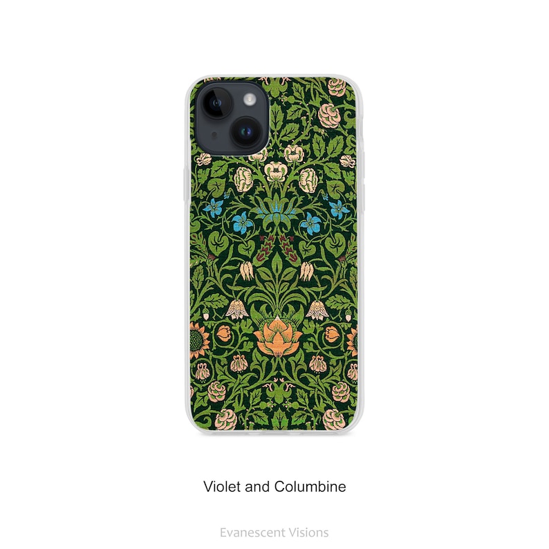 William Morris Designs Phone Case for iPhone 16, 15, 14, 13, 12, 11, 10, X, XR, XS, Max, Pro, 8, 7, SE, Fine Art, Birds, Violet image 6