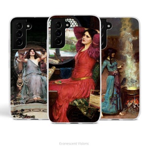 Waterhouse Pre-Raphaelite Women Art Phone Case, Fits Samsung S25,  S22, S21, S20, S10, S9, Shalott, Magic Circle, Circe
