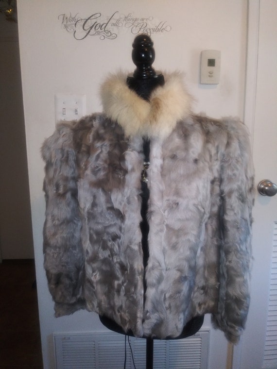 Curly Lamb with fox collar coat