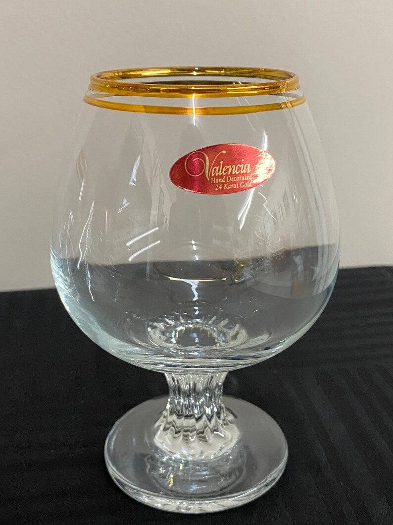 24 carat gold trim Vintage Valencia Stemmed Glasses