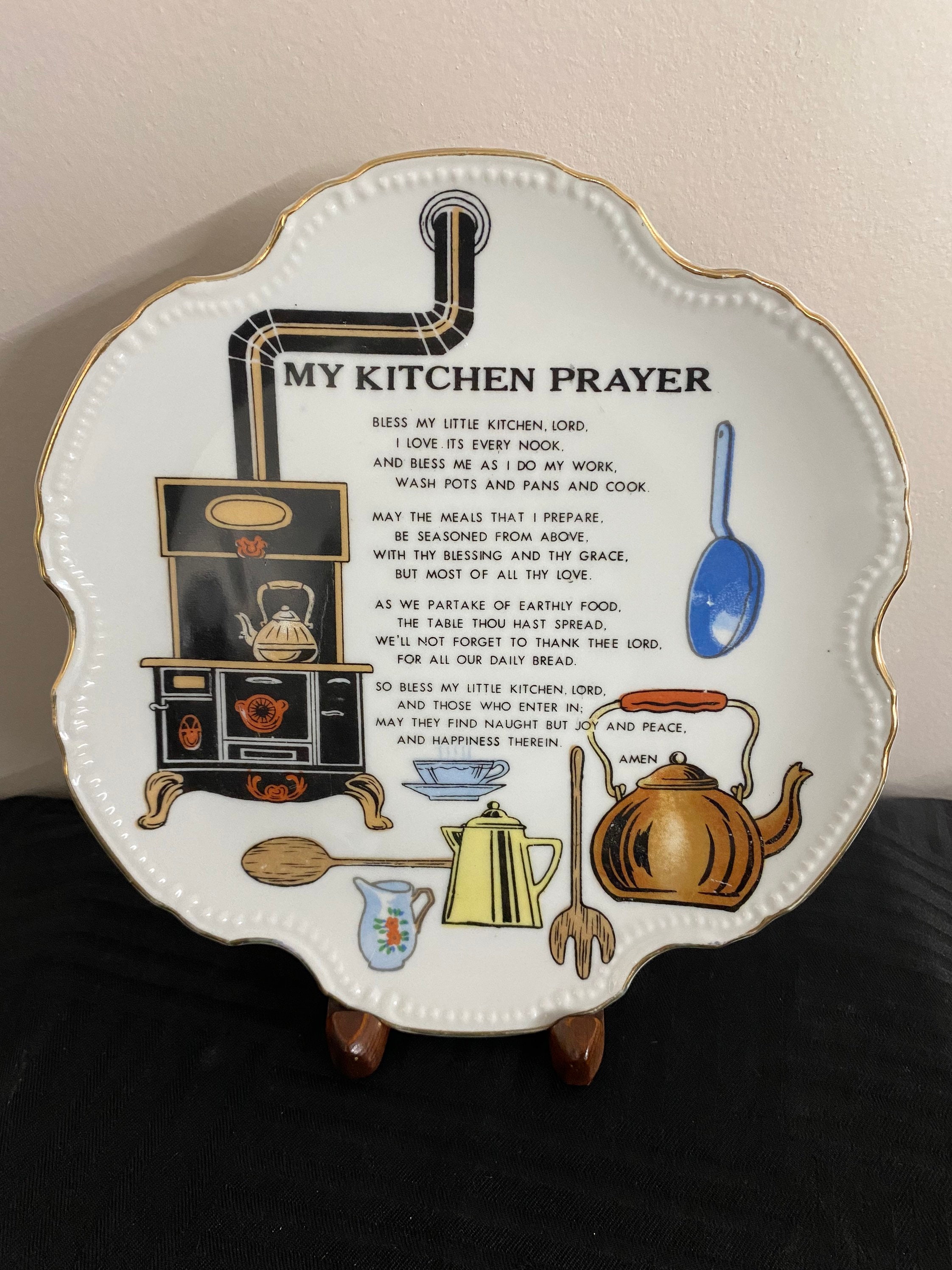 Vintage Kitchen Prayer Wall Plate Collectible Wall Plate My Etsy