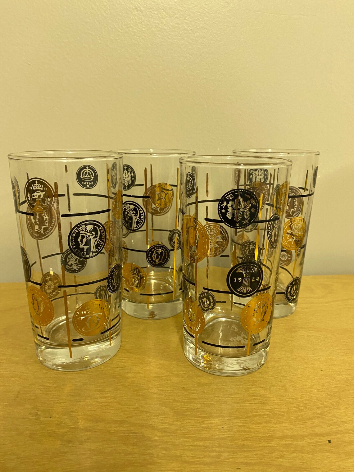 libbey gold coin glasses