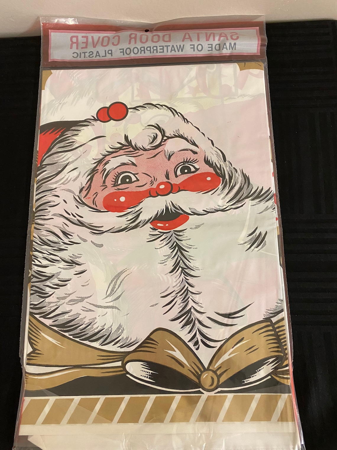 Vintage Santa Plastic Door Cover Waterproof Plastic Door Etsy