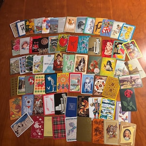 60 Assorted Vintage Playing Cards / Ephemera/ Junk Journal / Scrapbook / Scrapbooking / Poker / Bridge / Canasta Cards