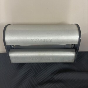 Retro Brushed Aluminum Paper Towel -Wax Paper Holder /Vintage Metal Wall Mount Paper Towel Holder