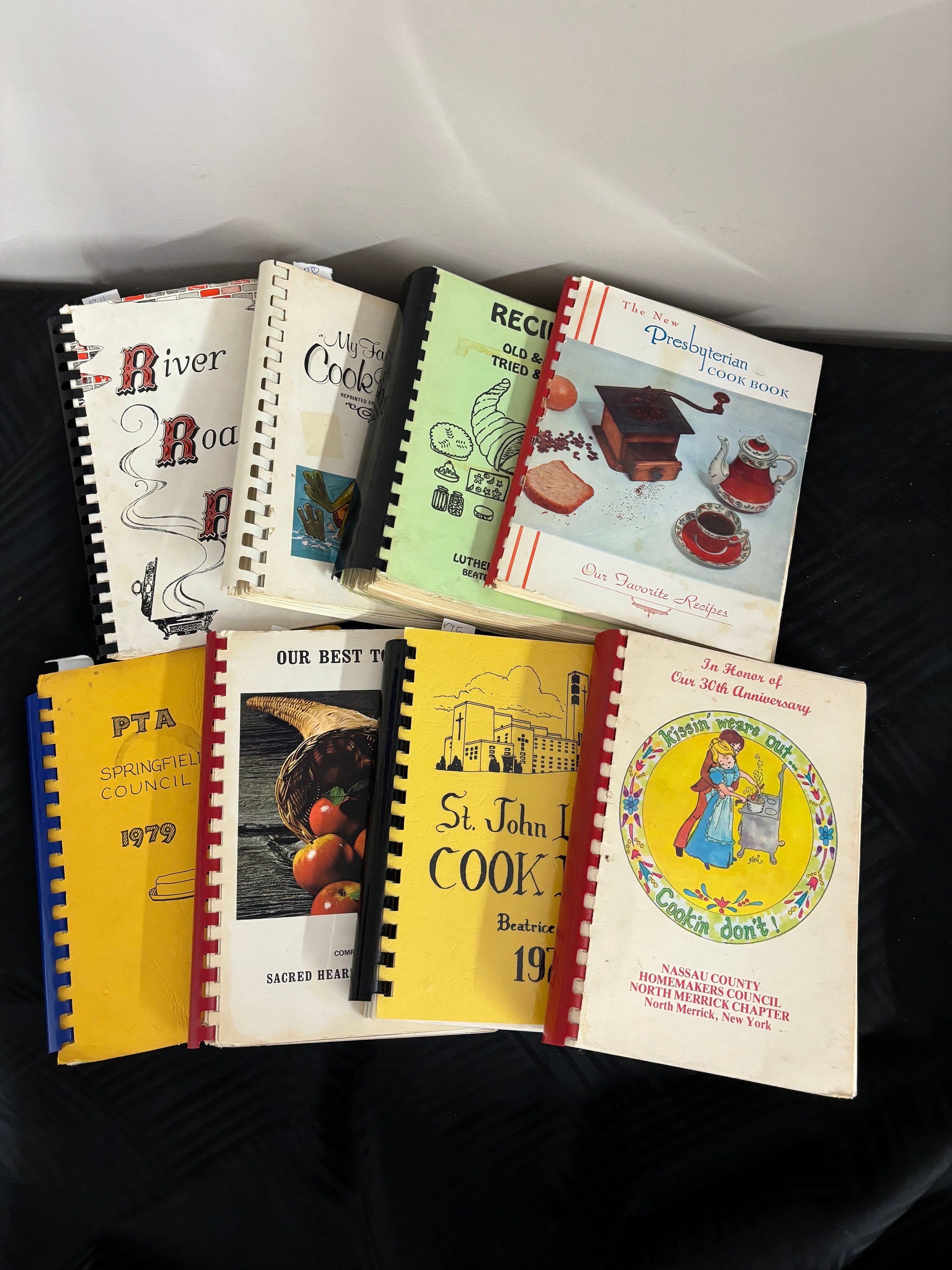 4 Vintage Church Community Cookbooks- Mystery Lot of 4 Vintage Cookbooks 1970-1999