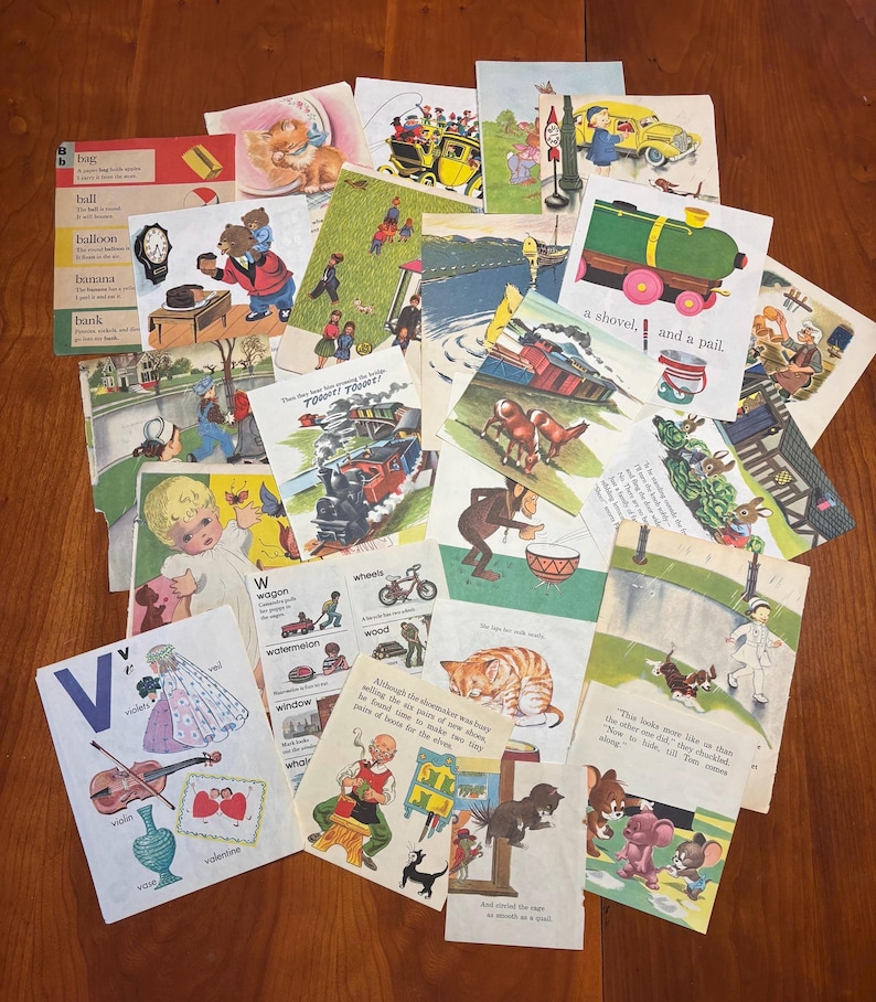 Vintage Children's Book Pages – Little Golden Book Ephemera for Journals image 2
