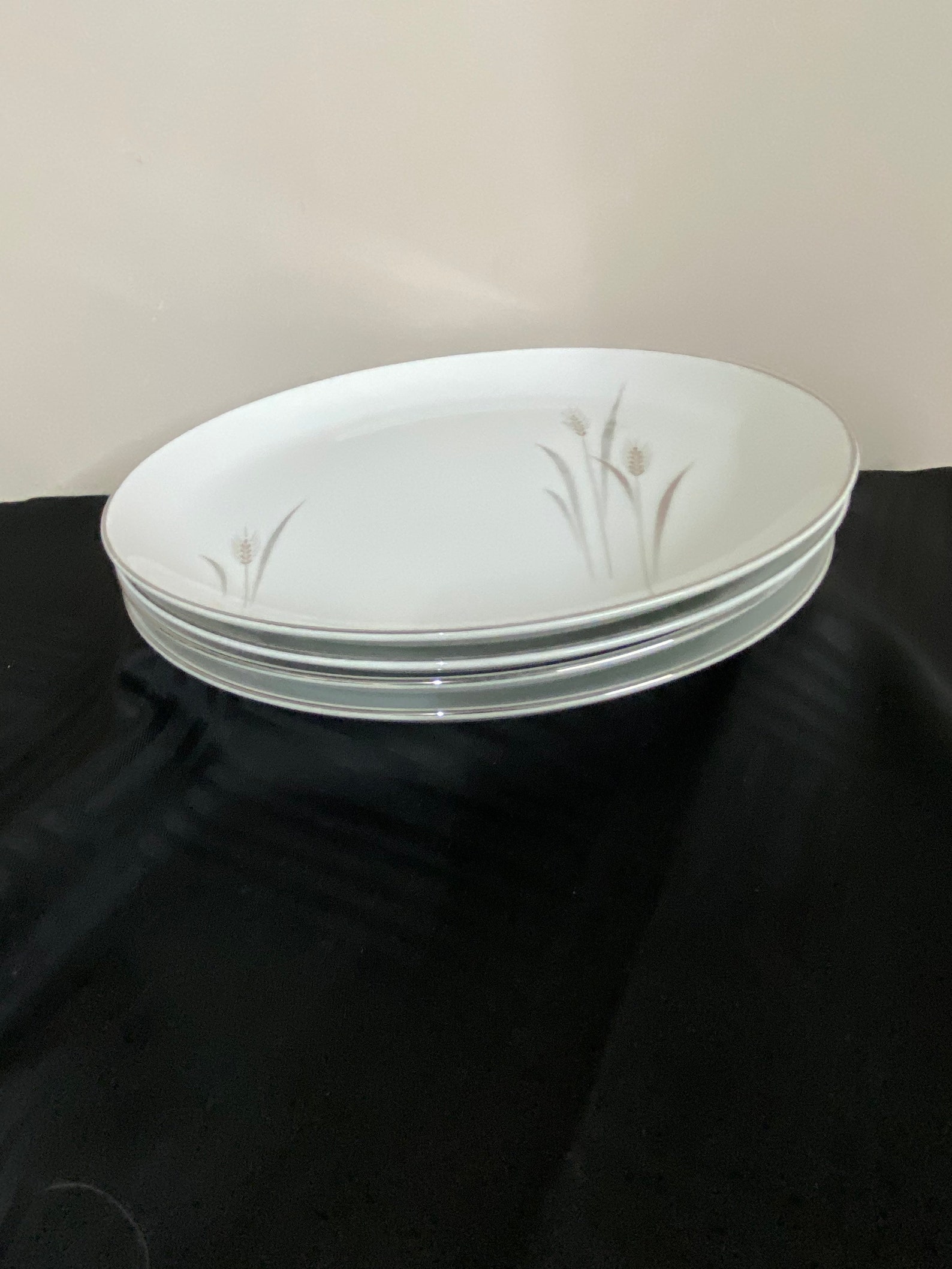 Platinum Wheat Fine China Dinner Plates Max Shonfeld design Etsy