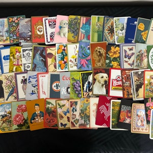 60 Assorted Vintage Playing Cards / Ephemera/ Junk Journal / Scrapbook / Scrapbooking / Poker / Bridge / Canasta Cards