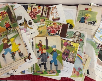 Páginas de libros infantiles vintage: pequeños libros dorados efímeros para diarios