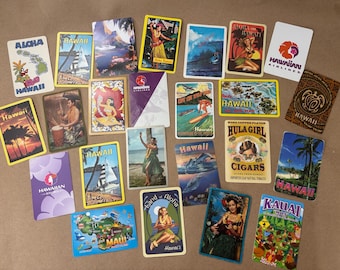 HAWAII Playing Cards- 20 Vintage/ Hawaii Souvenir Playing Cards / All Hawaii - Hula - Surfing -Island - Hawaiian Airlines