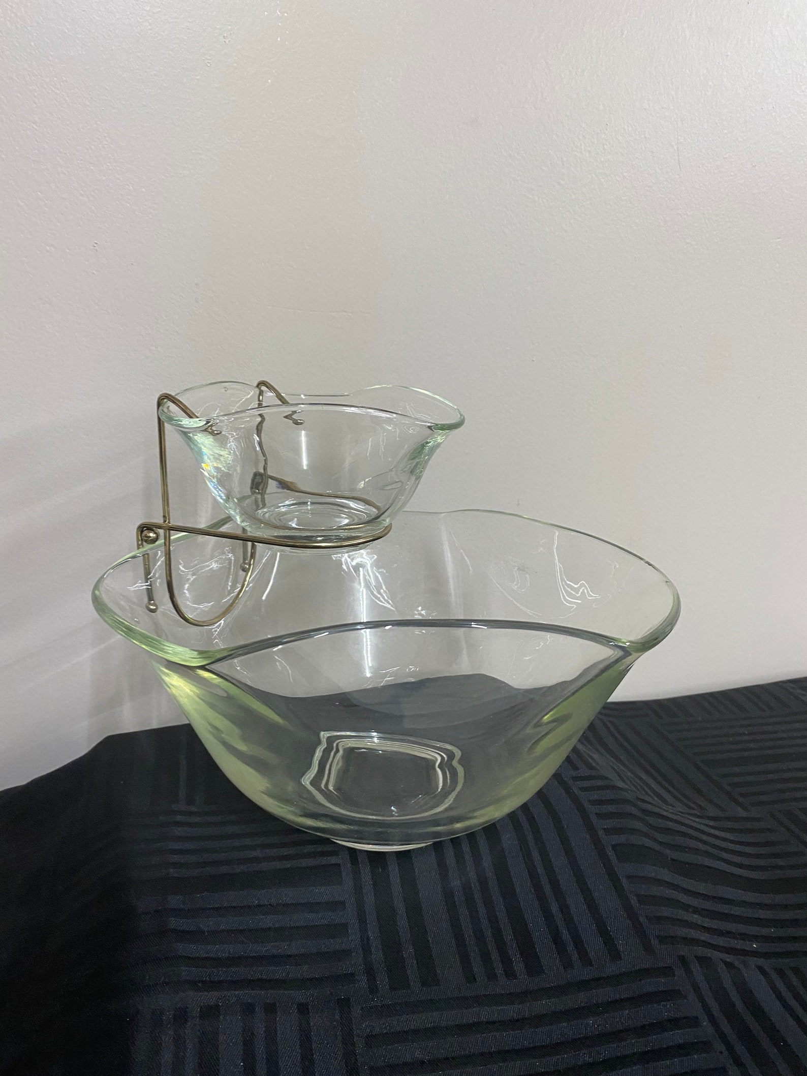 Vintage Indiana Clear Glass Chip n Dip Set Vintage Chip and Etsy