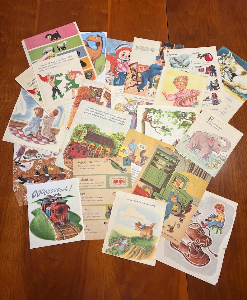 Vintage Children's Book Pages – Little Golden Book Ephemera for Journals image 4