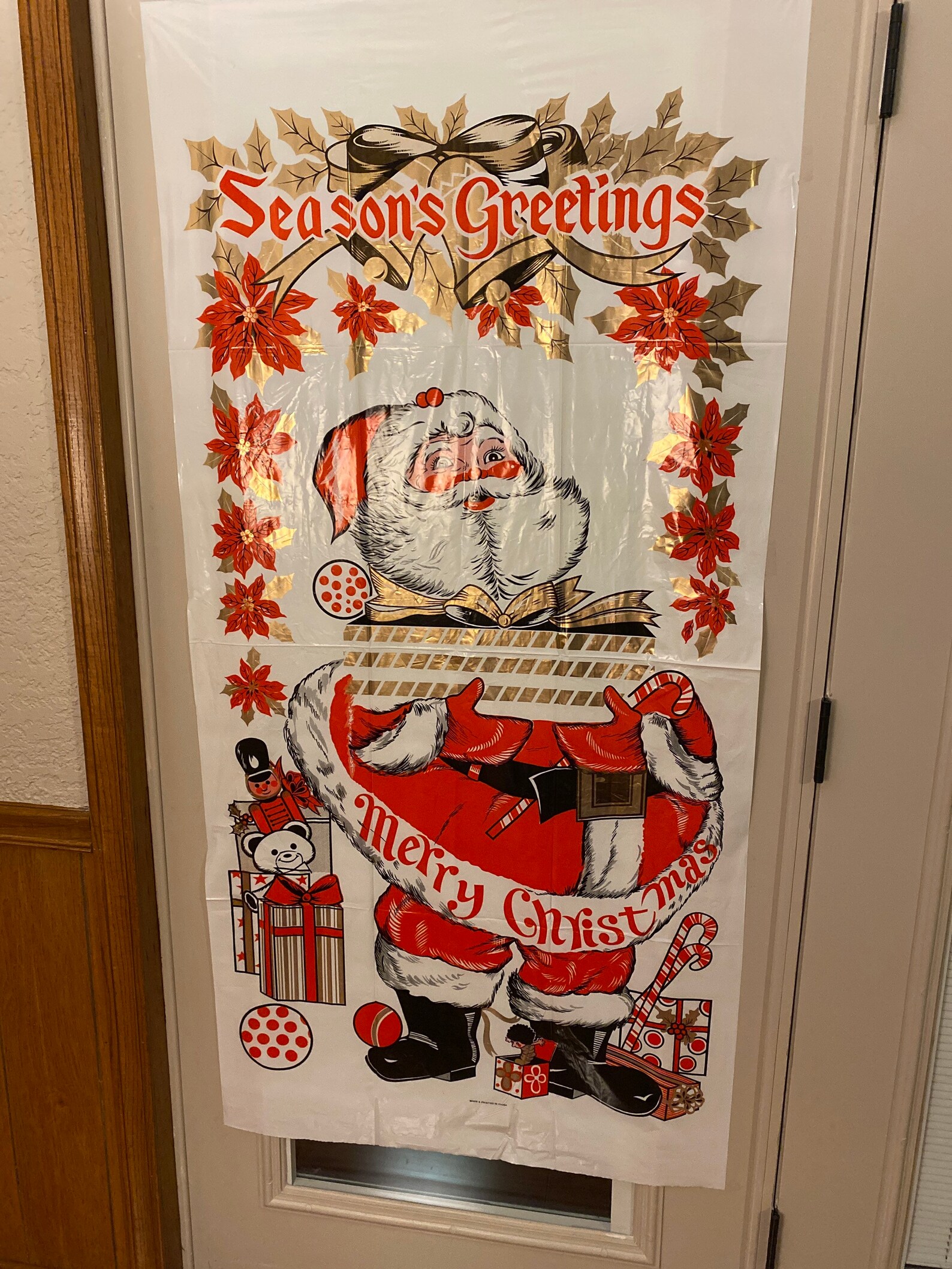Vintage Santa Plastic Door Cover Waterproof Plastic Door Etsy