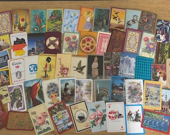 60 Vintage Playing Cards- Assorted Designs for Crafts, Junk Journals, Scrapbooking, Swapping, Artwork