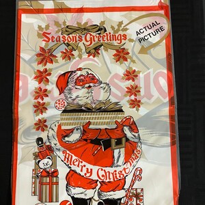 Vintage Santa Plastic Door Cover - Waterproof Plastic door cover -Christmas- 1960’s