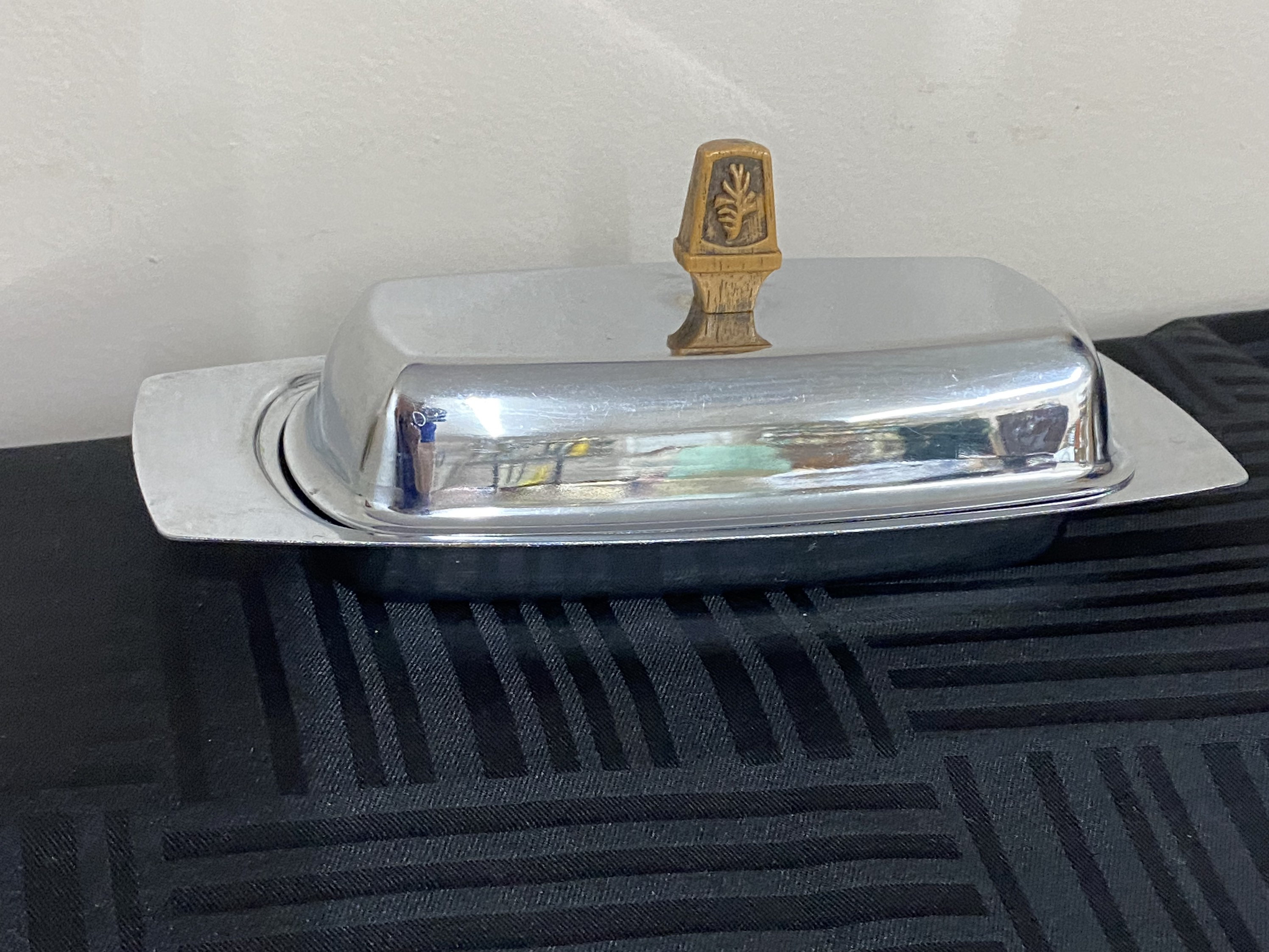 1970s Stainless Steel Butter Dish With Glass Insert/ Faux Etsy