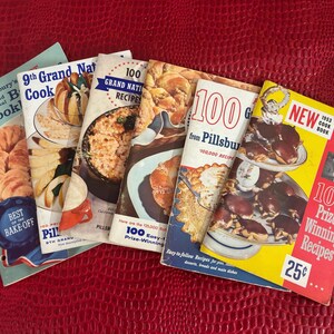 Pillsbury Bake-Off Grand National Recipe Books- Set of 6 Books- 1953-59- Vimtage Pillsbury Cook Books
