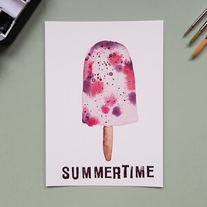 Handgemalte Postkarte "Summertime"