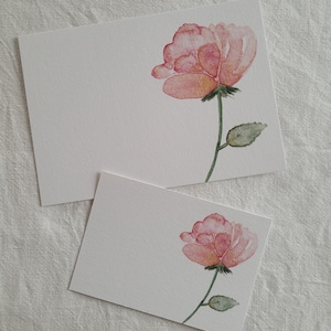 Handgemalte Postkarte "Rose" A6/A7