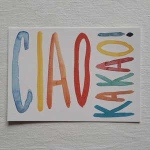Handgemalte Postkarte "Ciao Kakao"