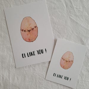 Handgemalte Grußkarte "Ei like you!" A6/A7