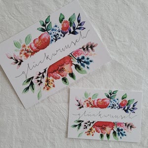 Handgemalte Klappkarte/Postkarte "Glückwunsch" A6/A7