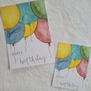 Handgemalte Grußkarte "Happy Birthday" A6/A7