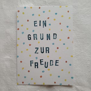 Handgemalte Postkarte "Ein Grund zur Freude"