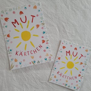 Handgemalte Postkarte "Mutkärtchen"
