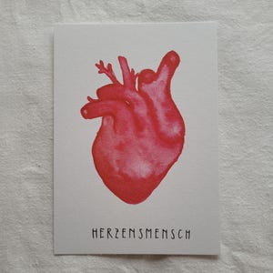 Handgemalte Postkarte "Herzensmensch"