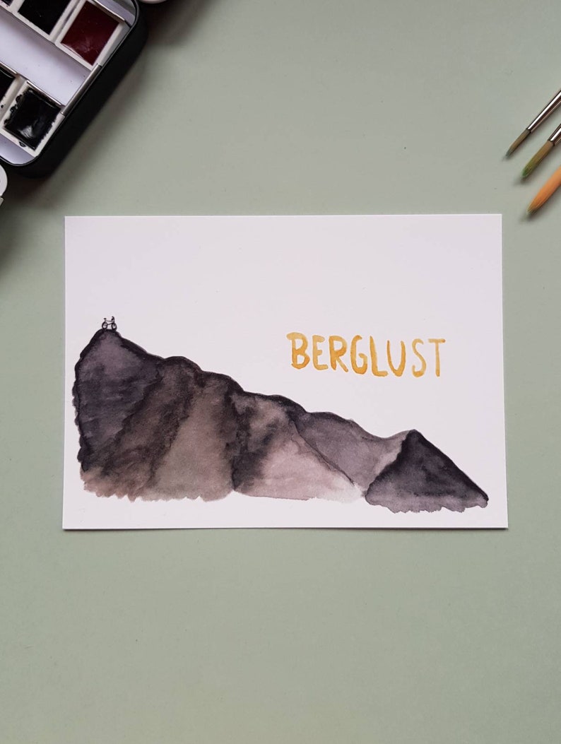 Hand-painted postcard Berglust
