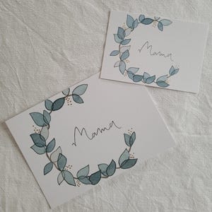 Handgemalte Grußkarte "Mama" A6/A7
