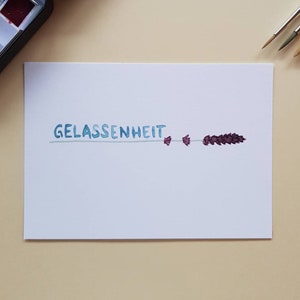 Handgemalte Postkarte "Gelassenheit"