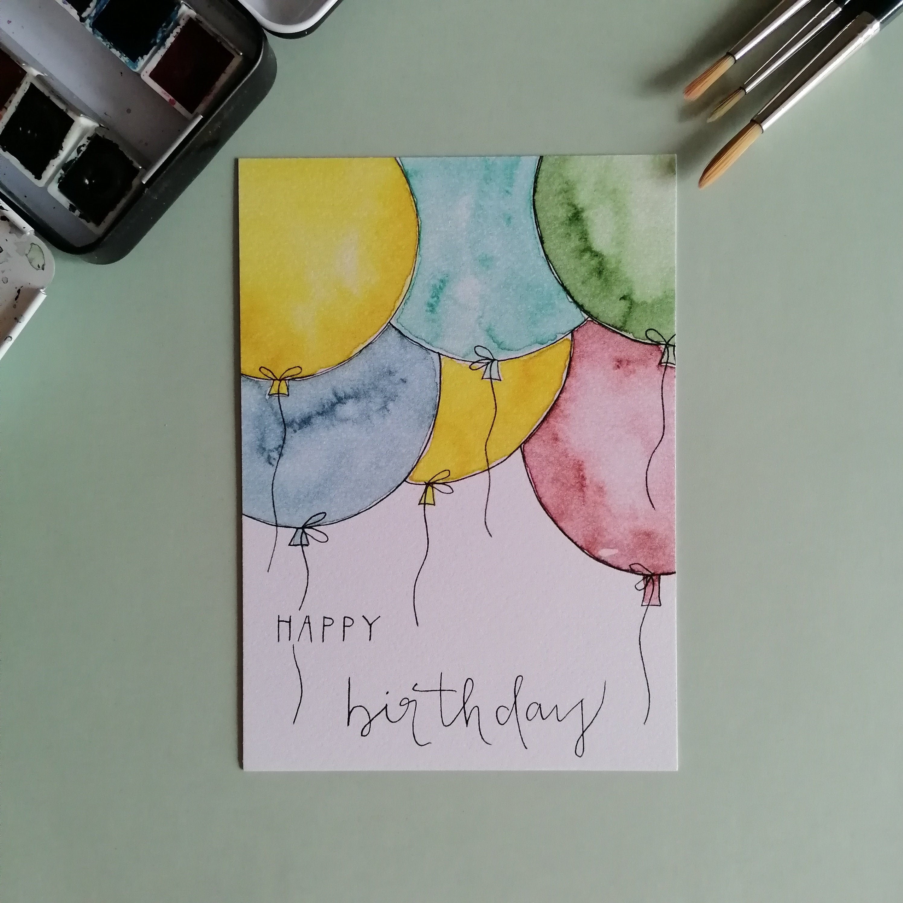 Carte de voeux aux rayures et fleurs d'aquarelle | Vecteur Gratuite