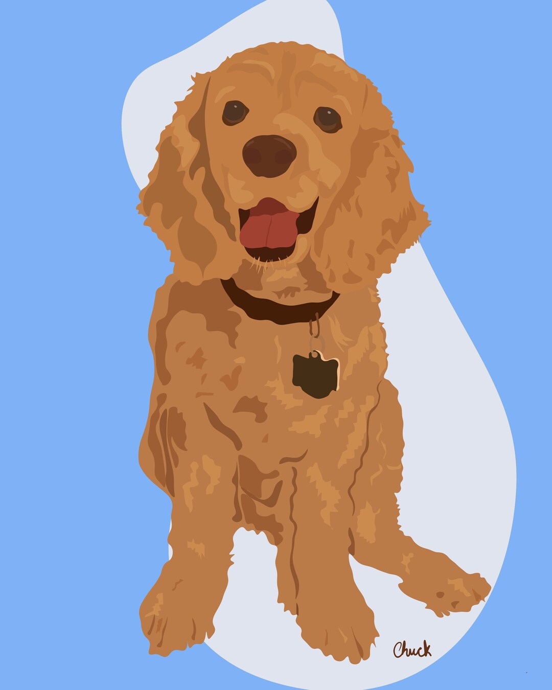 Custom Digital Pet Illustration Color Block 1 Pet Etsy