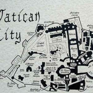 Vatican City hand drawn map