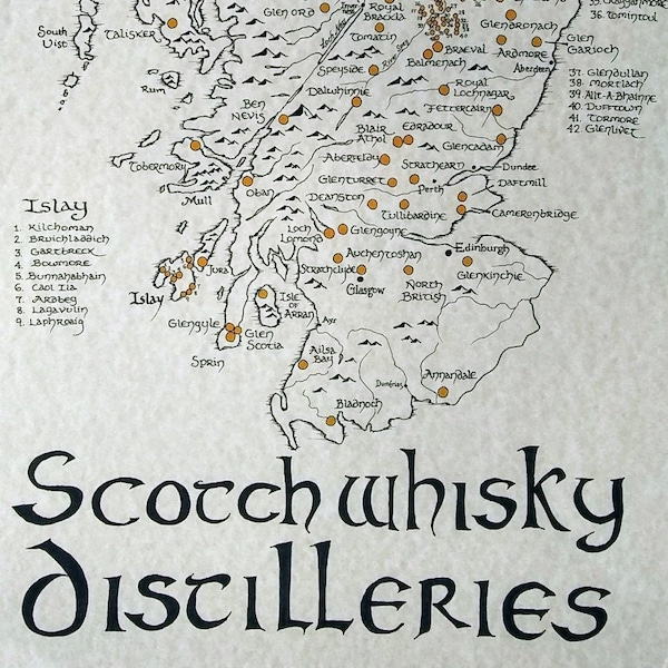 Scotland Distilleries map
