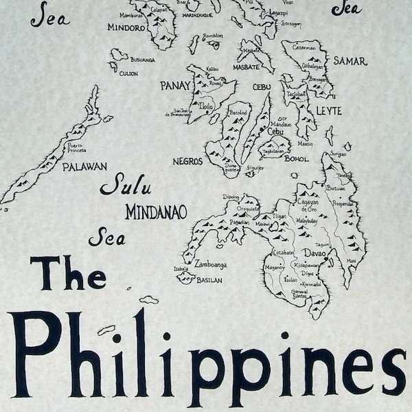 Philippines map hand drawn