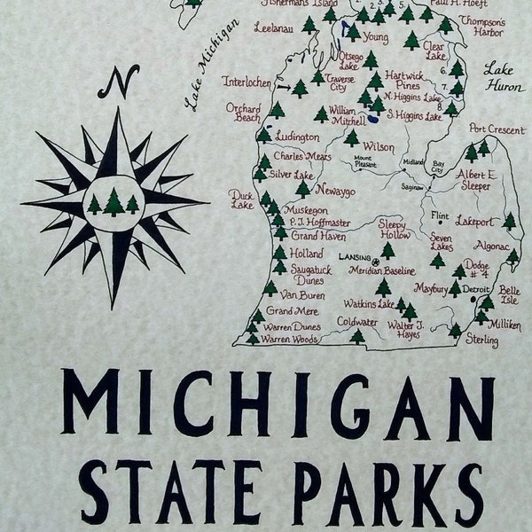 Michigan State Parks Sticker Etsy