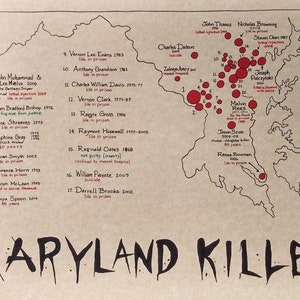 Maryland killers map 11x17